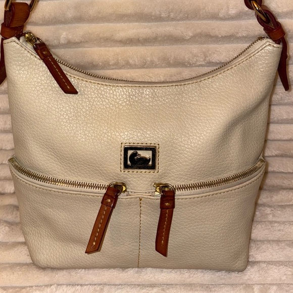 Dooney & Bourke Cream and Brown Shoulder Bag - Picture 1 of 13